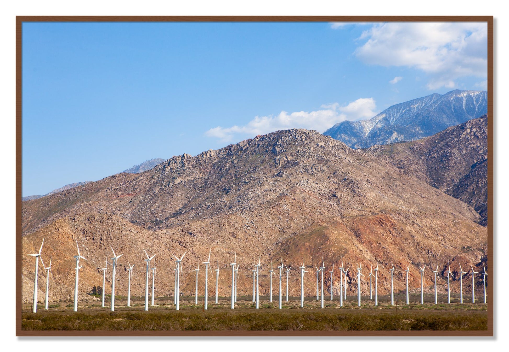 Framed photograph of Wind by Dylan Ozanich, Walnut frame, Full Bleed