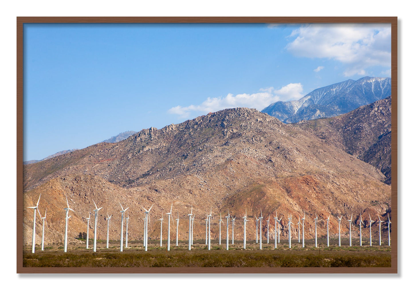 Framed photograph of Wind by Dylan Ozanich, Walnut frame, Full Bleed