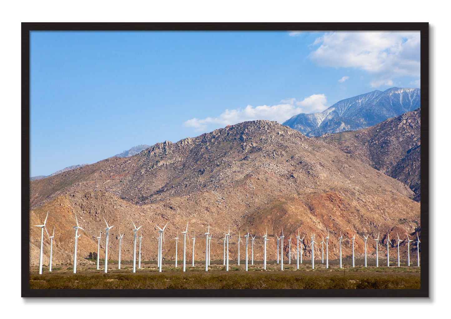 Framed photograph of Wind by Dylan Ozanich, Black Walnut frame, Full Bleed