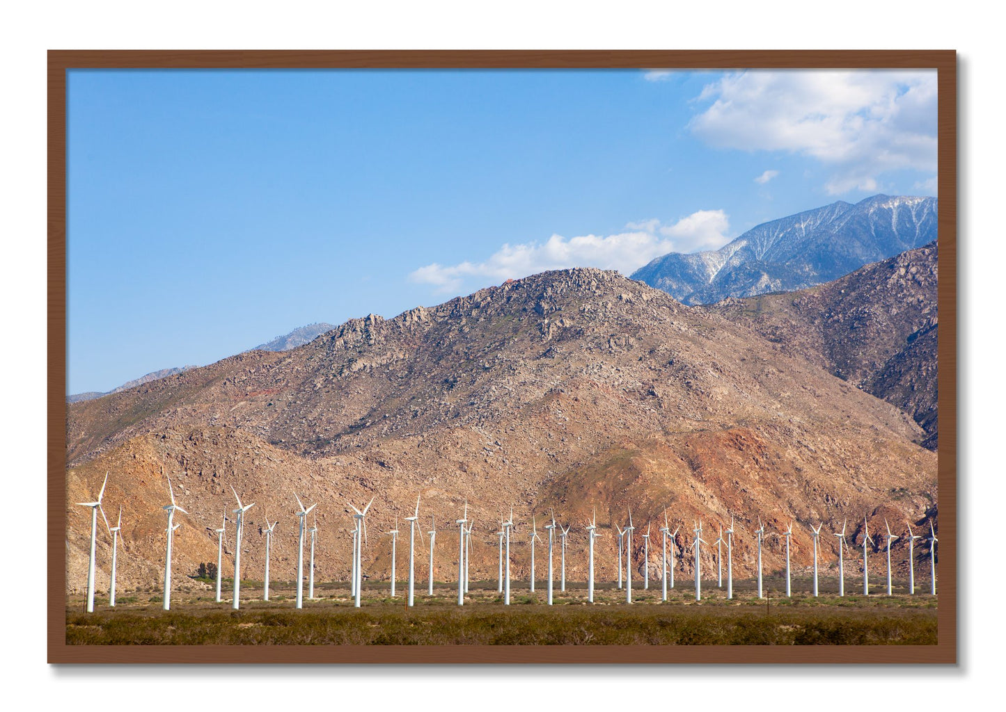Framed photograph of Wind by Dylan Ozanich, Walnut frame, Full Bleed