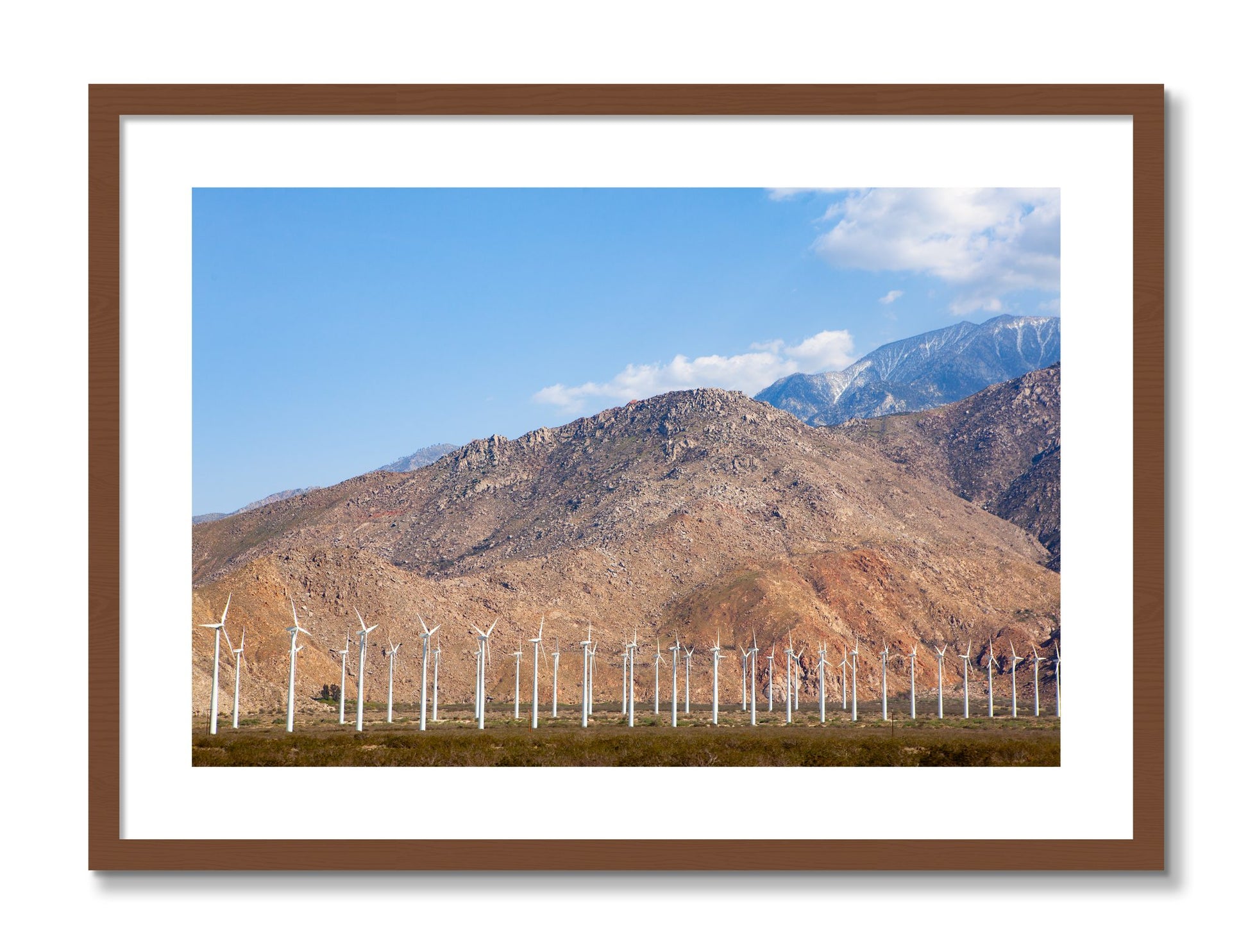 Framed photograph of Wind by Dylan Ozanich, Walnut frame, Borders