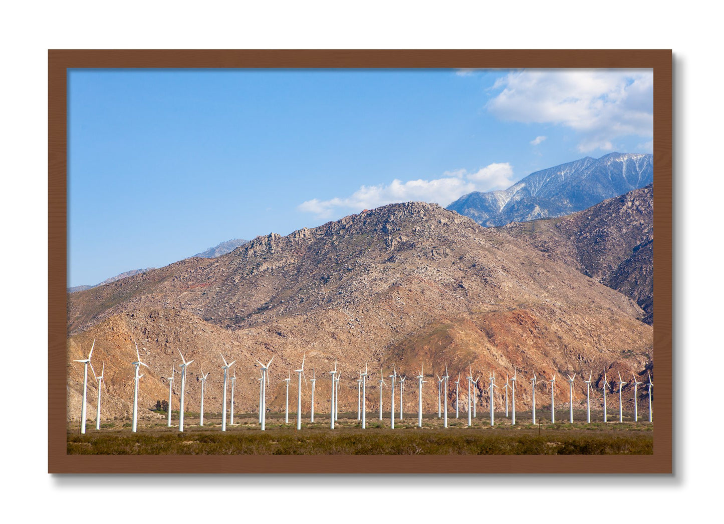 Framed photograph of Wind by Dylan Ozanich, Walnut frame, Full Bleed