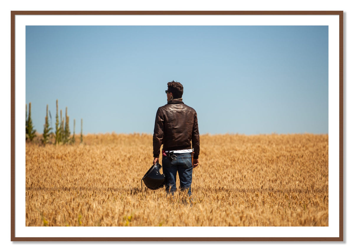 Wonderlust by Dylan Ozanich, 40×60 print with a White Border in a Walnut frame