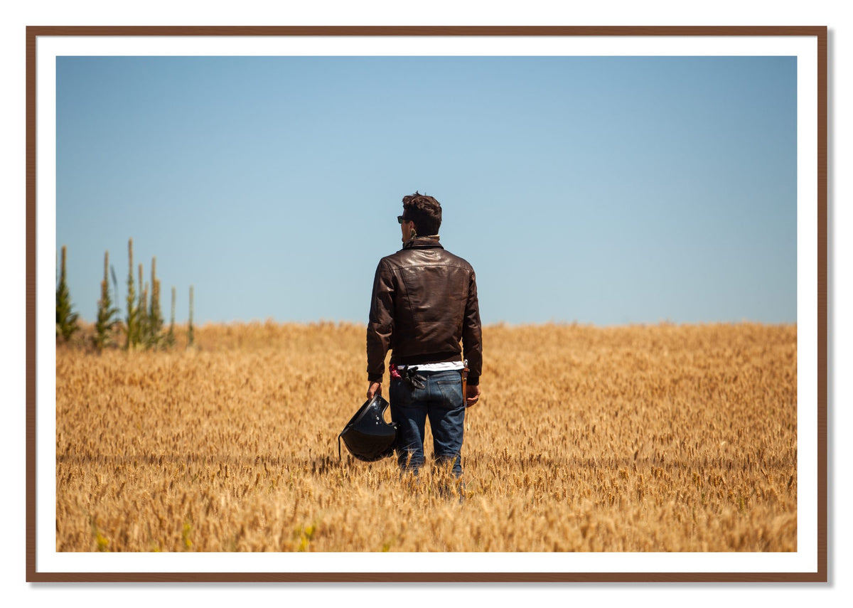 Wonderlust by Dylan Ozanich, 48×72 print with a White Border in a Walnut frame