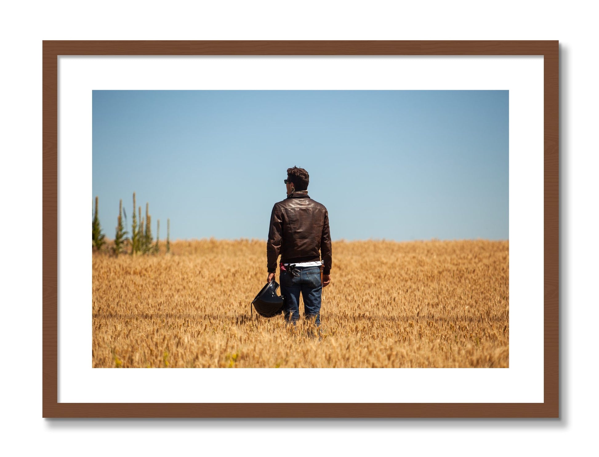 Framed photograph of Wonderlust by Dylan Ozanich, Walnut frame, Borders
