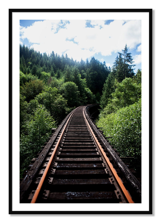 Framed photograph of Wood Bridge by Dylan Ozanich, Black frame, Borders