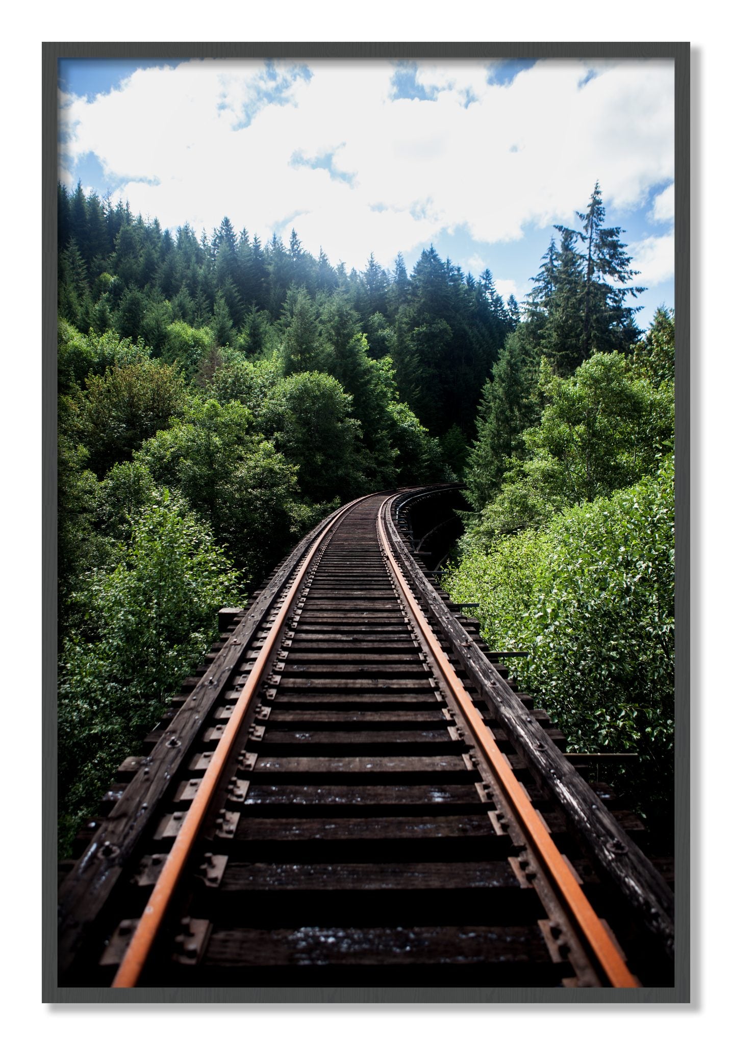 Framed photograph of Wood Bridge by Dylan Ozanich, Grey frame, Full Bleed