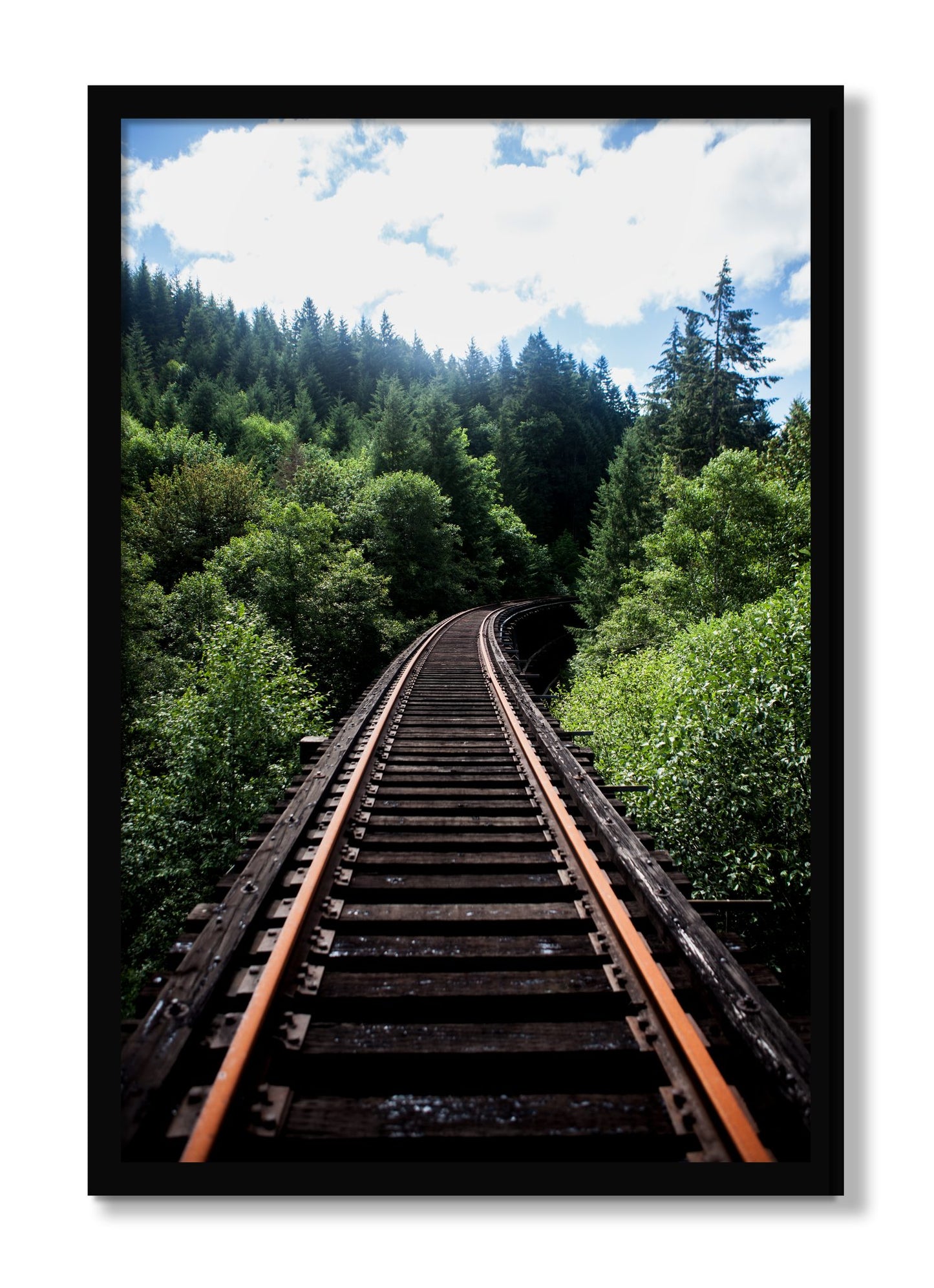 Framed photograph of Wood Bridge by Dylan Ozanich, Black frame, Full Bleed