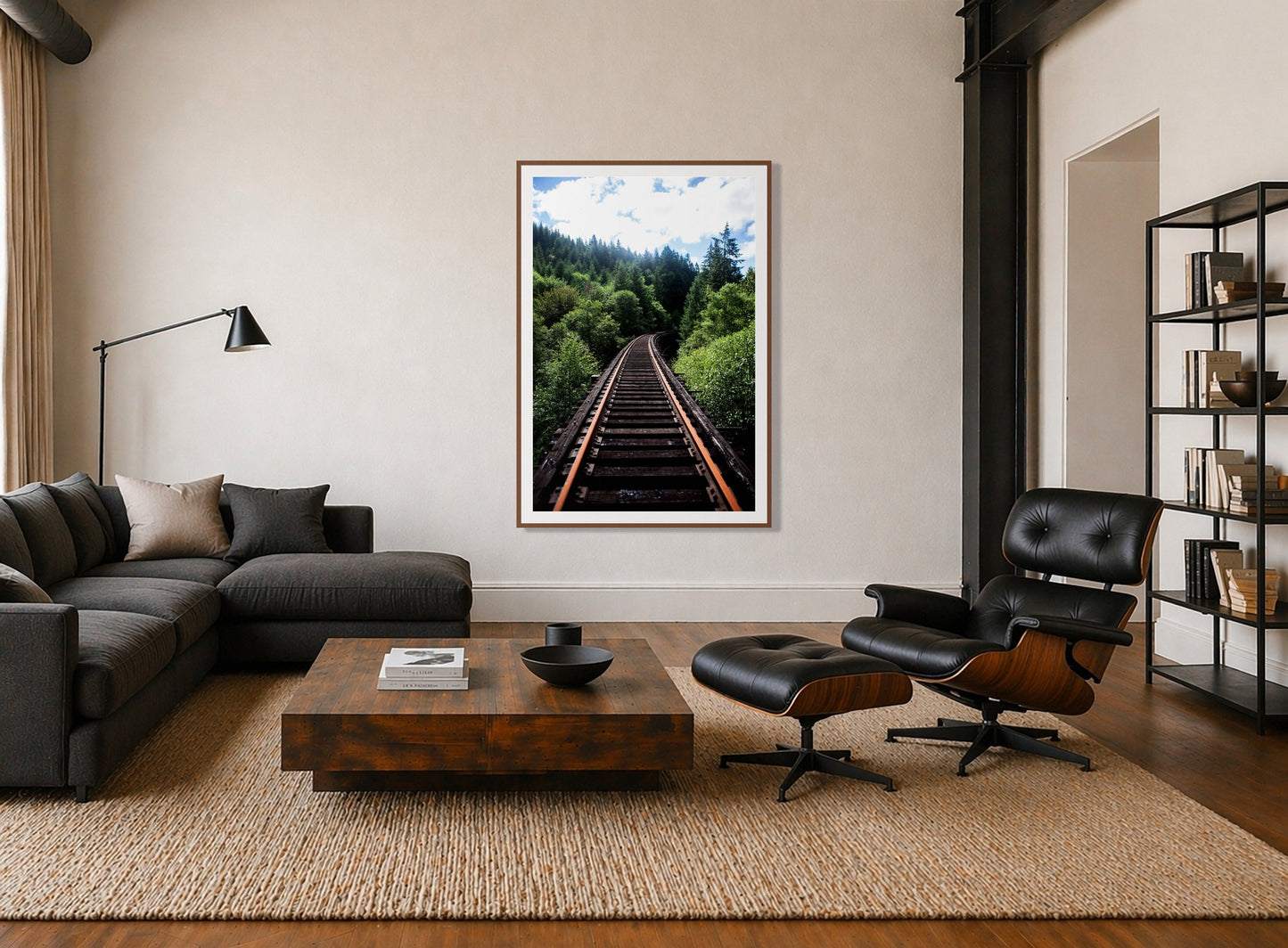 Framed photograph of Wood Bridge by Dylan Ozanich displayed on a wall
