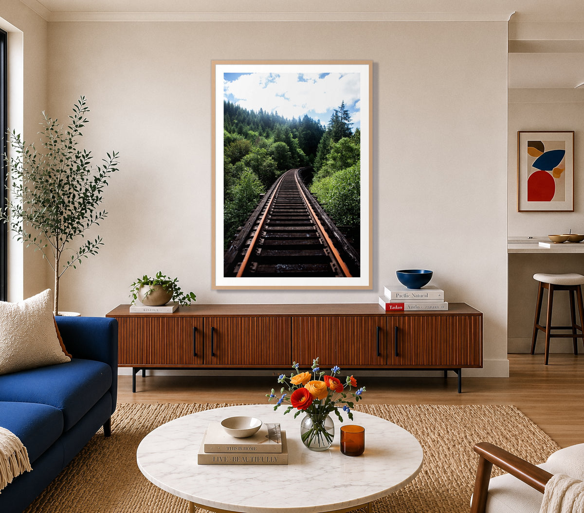 Wood Bridge in a room