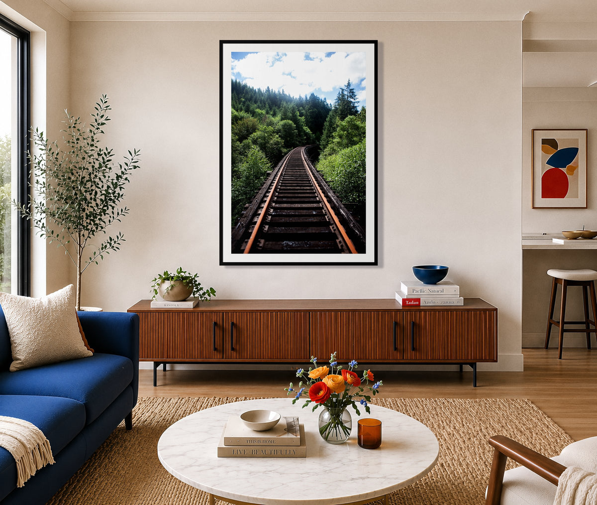 Wood Bridge in a room