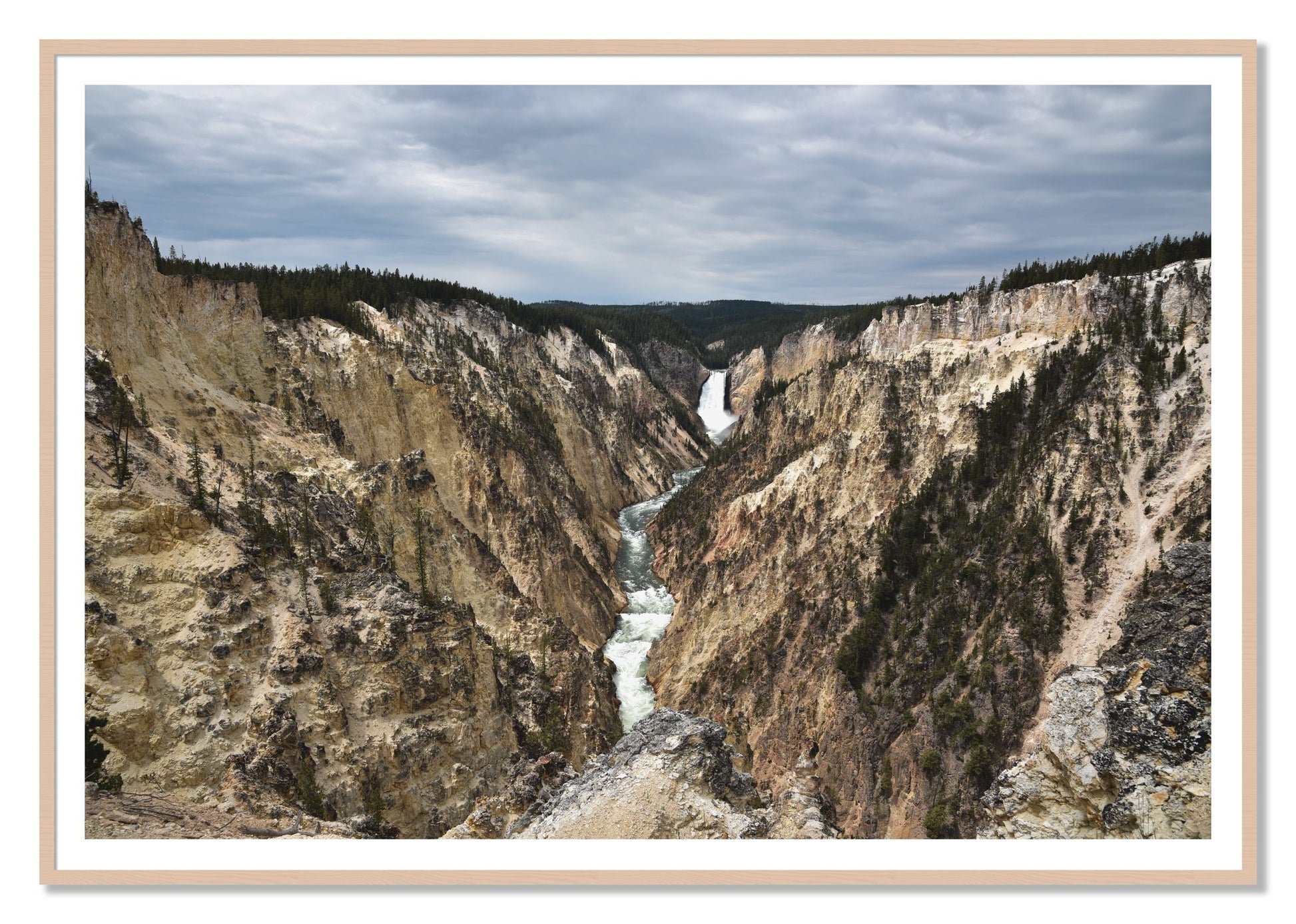 Wyoming by Dylan Ozanich, 48×72 print with a White Border in a Maple frame