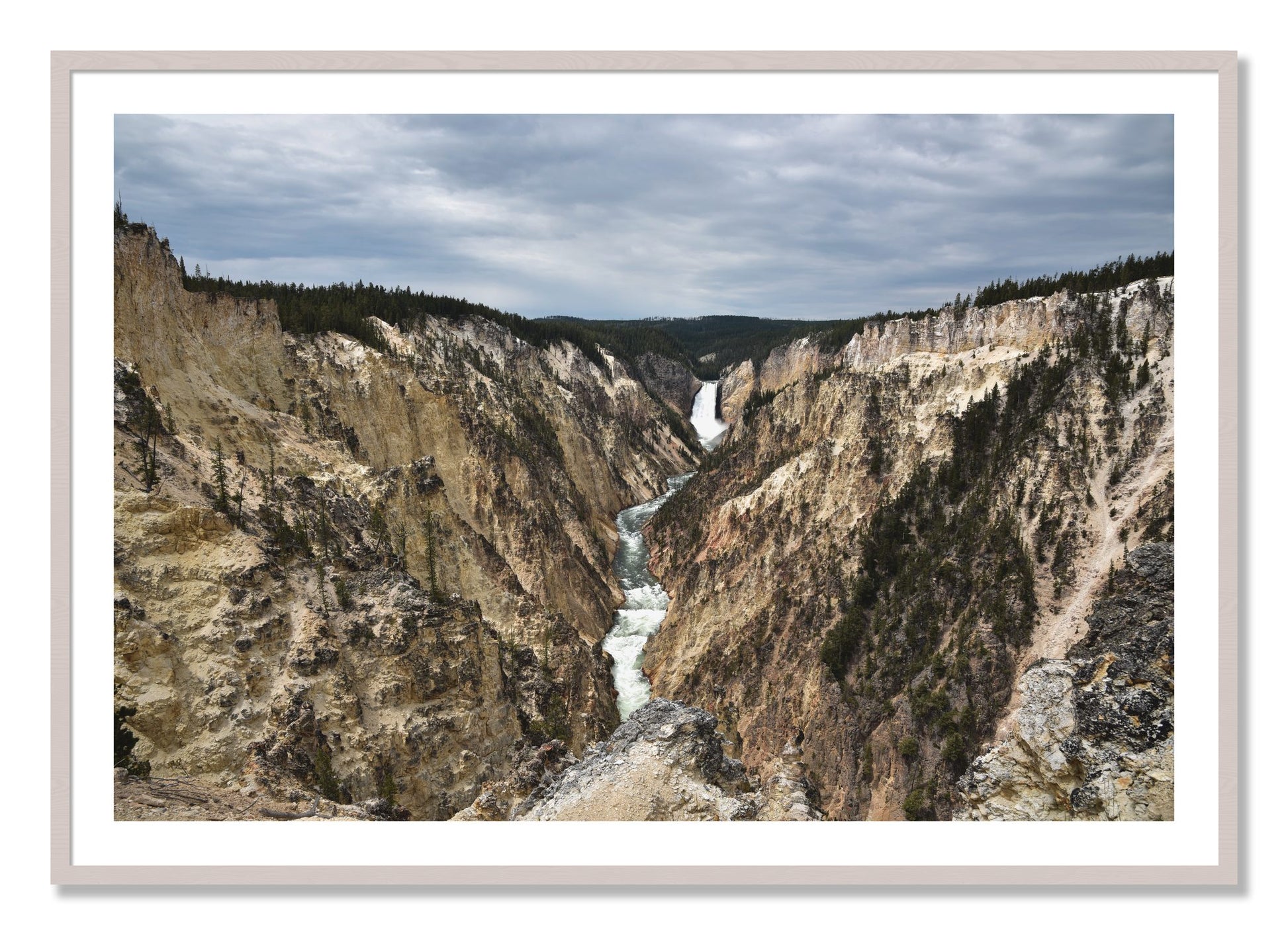 Framed photograph of Wyoming by Dylan Ozanich, White Maple frame, Borders
