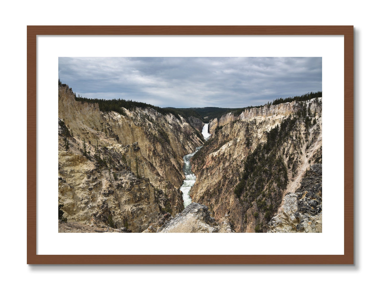 Framed photograph of Wyoming by Dylan Ozanich, Walnut frame, Borders