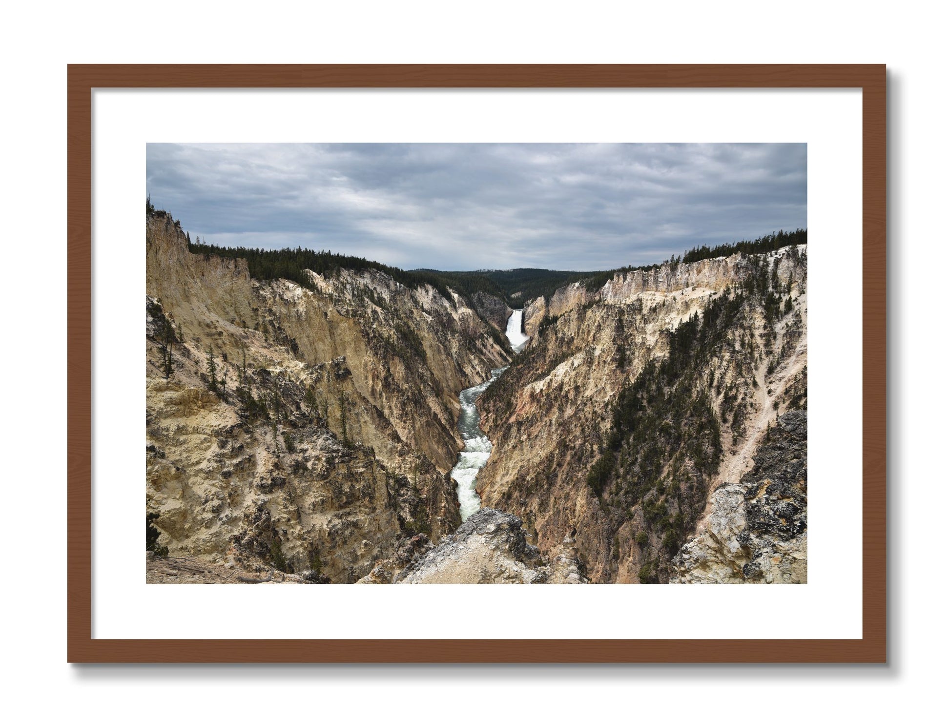 Framed photograph of Wyoming by Dylan Ozanich, Walnut frame, Borders