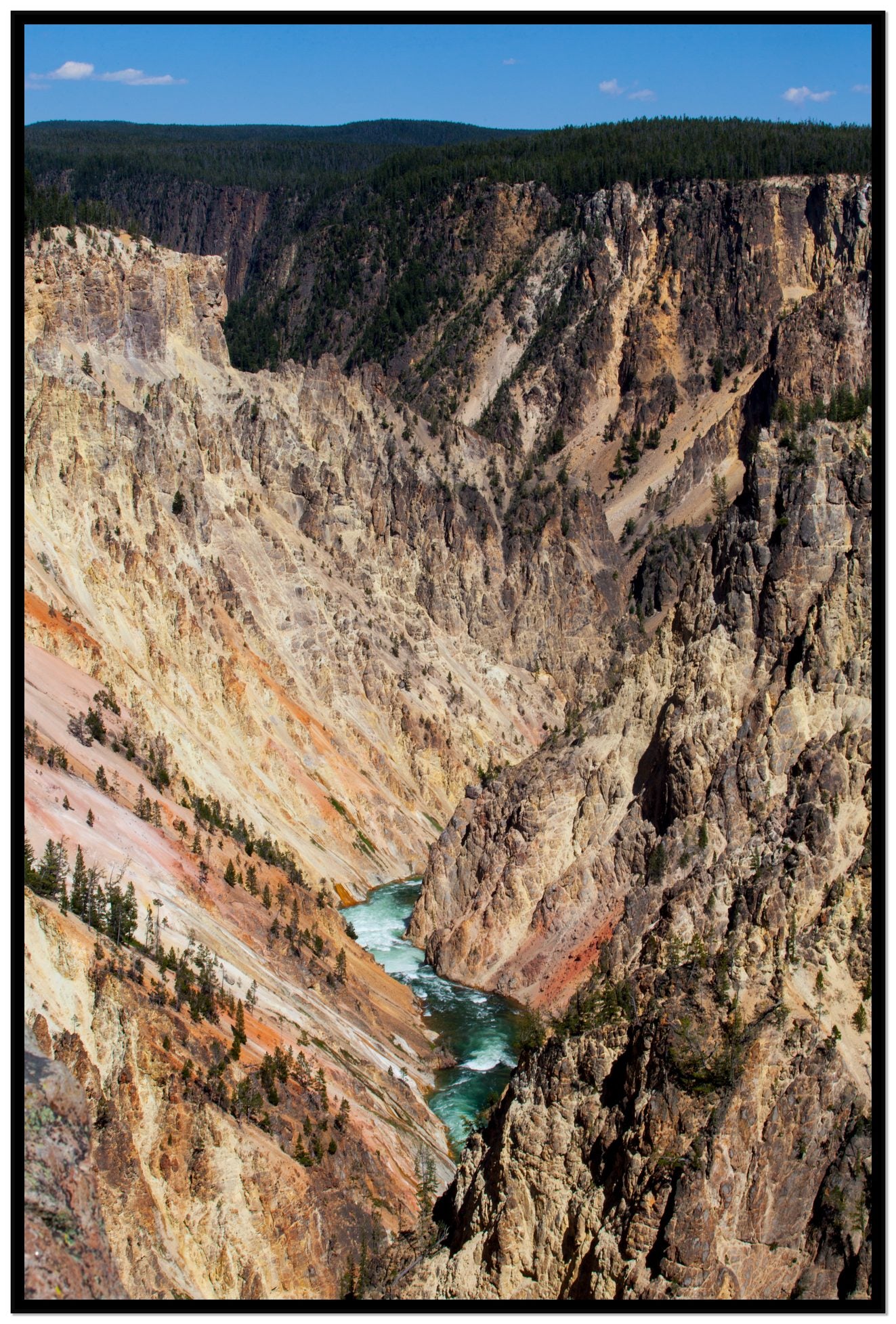 Yellowstone Canyon by Dylan Ozanich, 48×72 Full Bleed Print in a Black frame