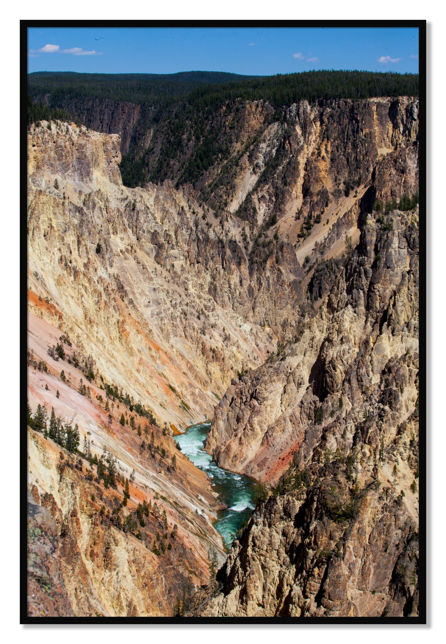 Framed photograph of Yellowstone Canyon by Dylan Ozanich, Black frame, Full Bleed