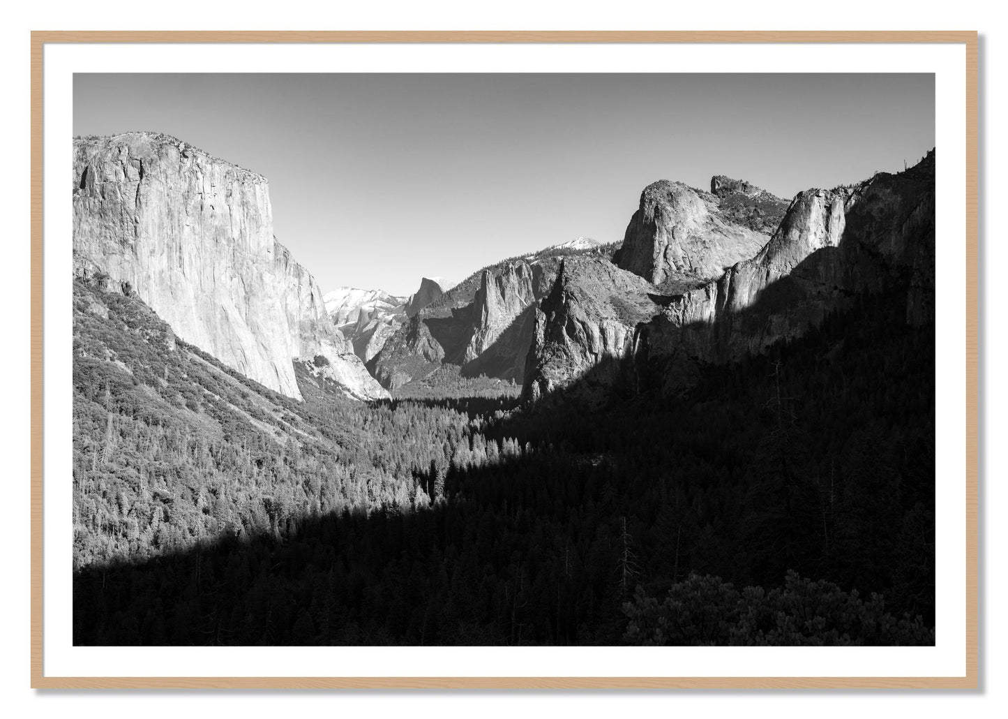 Framed photograph of Yosemite by Dylan Ozanich, Oak frame, Borders