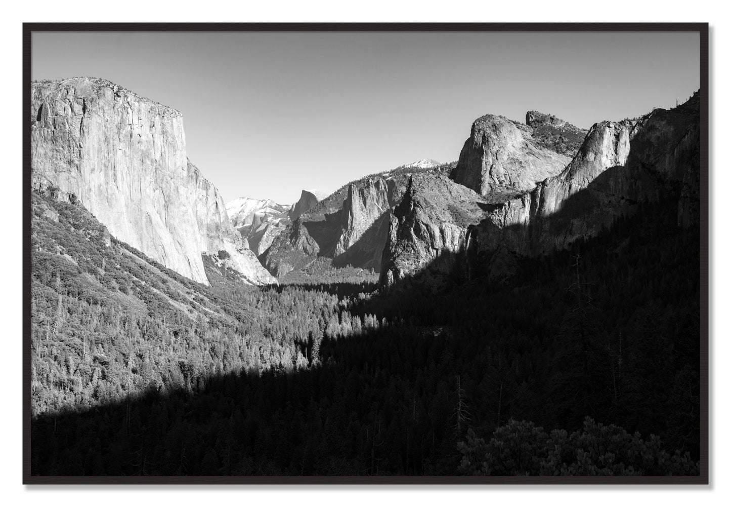 Framed photograph of Yosemite by Dylan Ozanich, Black Walnut frame, Full Bleed
