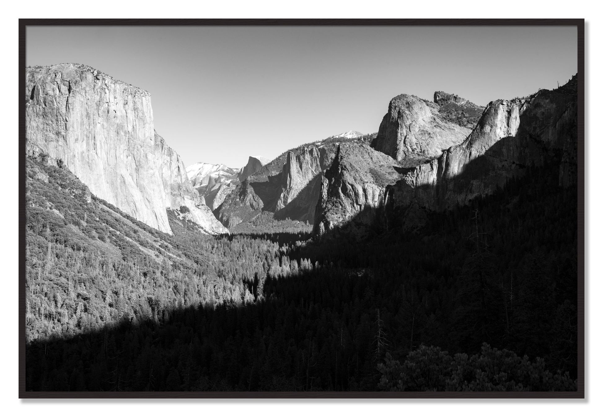 Framed photograph of Yosemite by Dylan Ozanich, Black Walnut frame, Full Bleed