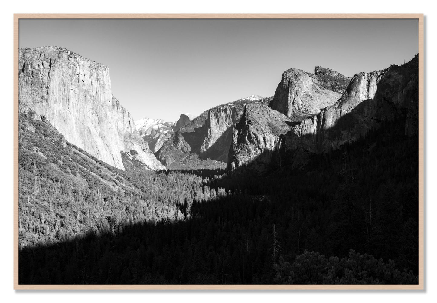 Framed photograph of Yosemite by Dylan Ozanich, Maple frame, Full Bleed