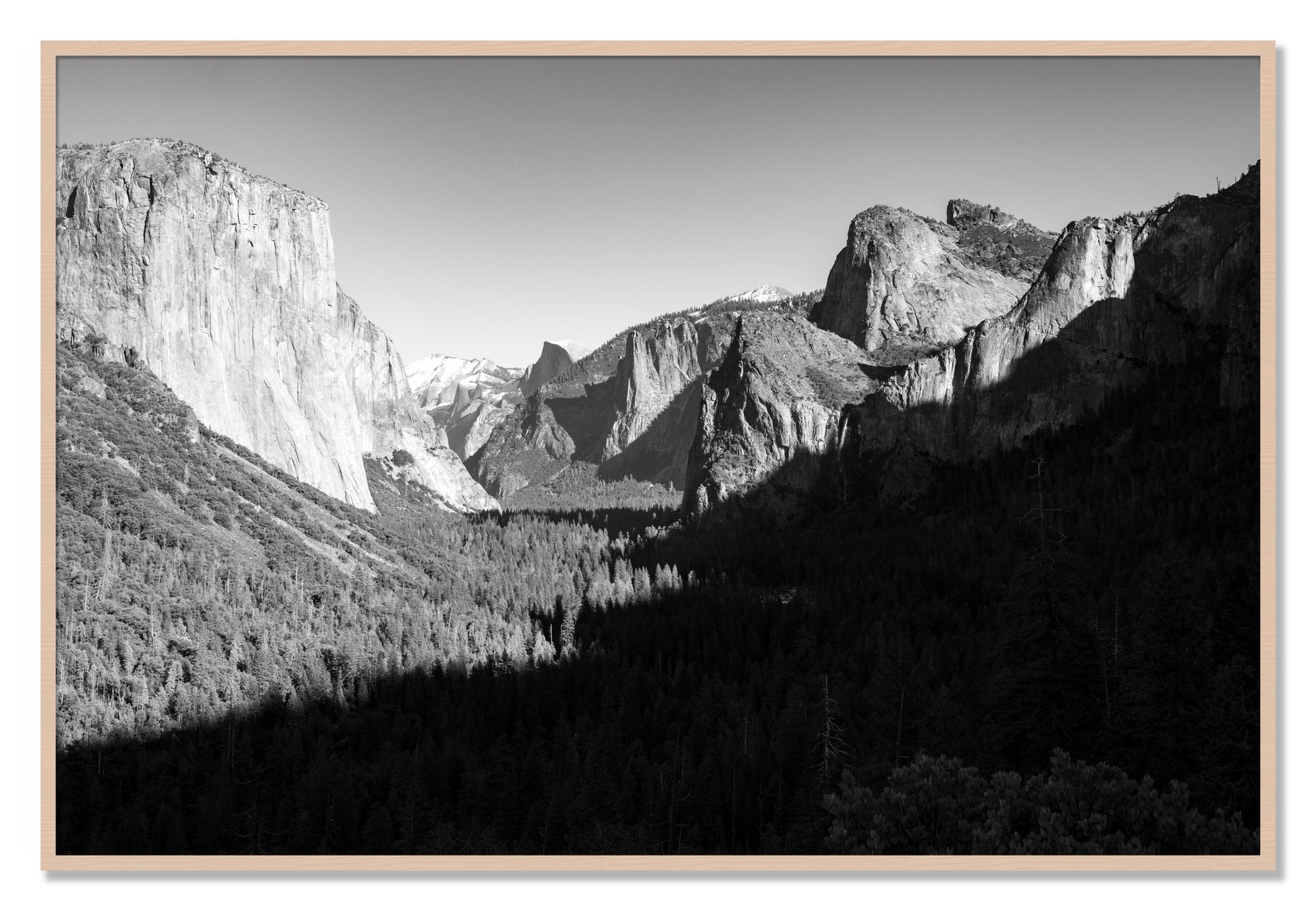 Framed photograph of Yosemite by Dylan Ozanich, Maple frame, Full Bleed