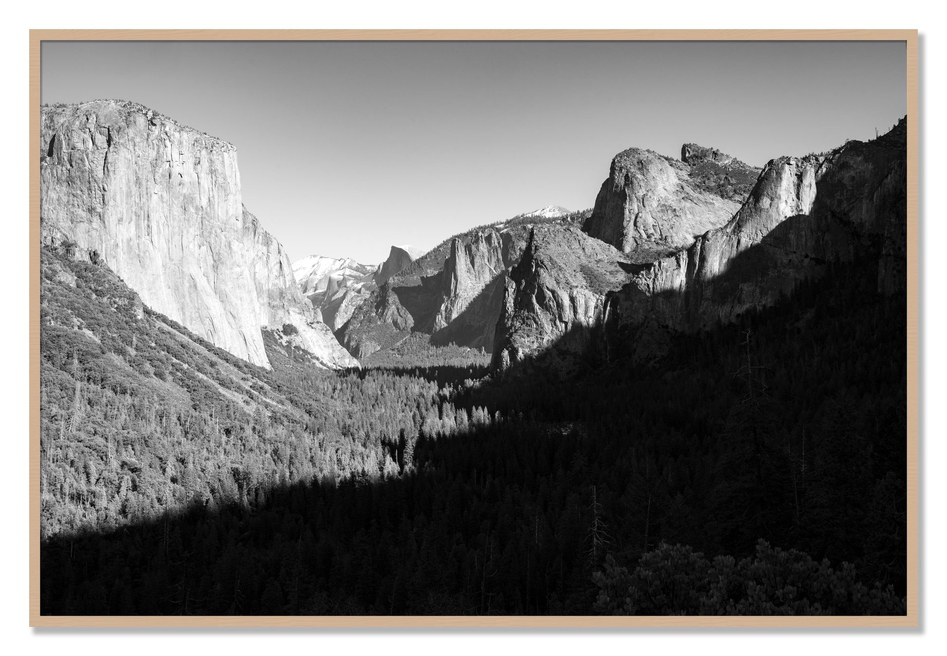 Framed photograph of Yosemite by Dylan Ozanich, Oak frame, Full Bleed