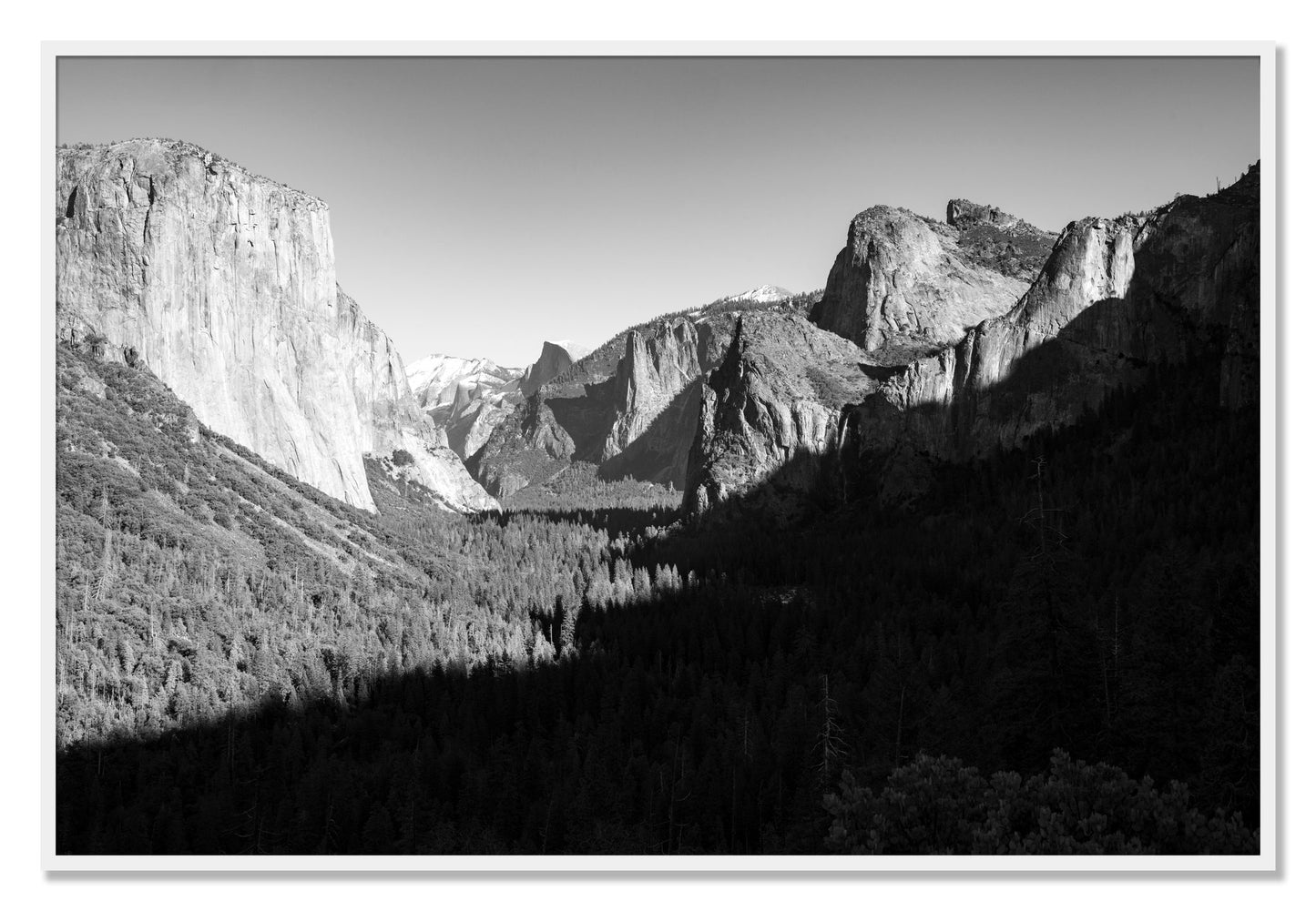 Framed photograph of Yosemite by Dylan Ozanich, White frame, Full Bleed