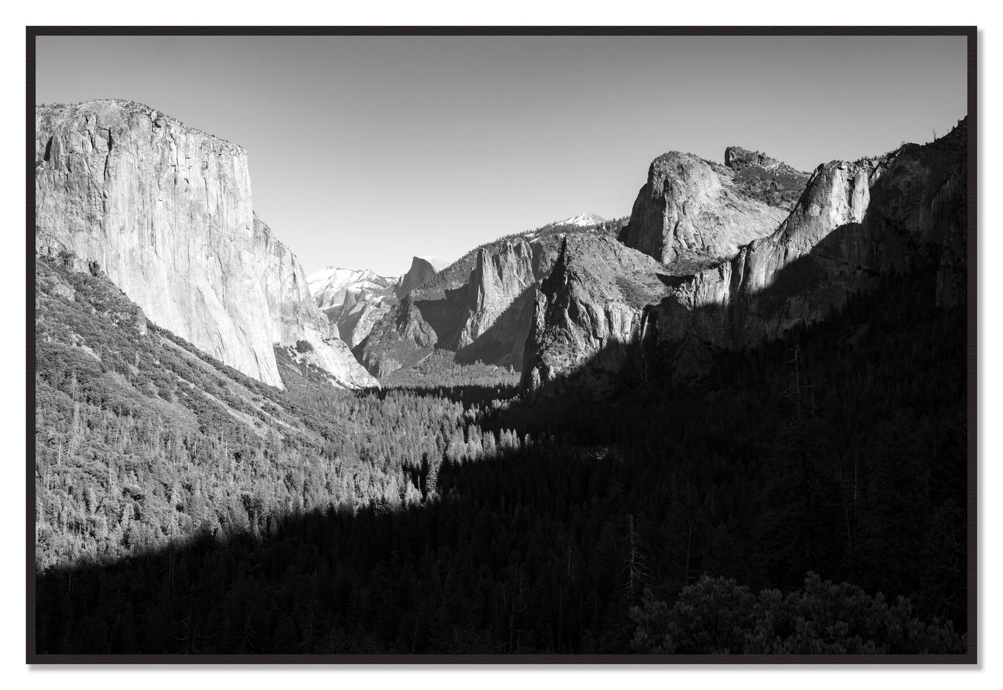 Framed photograph of Yosemite by Dylan Ozanich, Black Walnut frame, Full Bleed