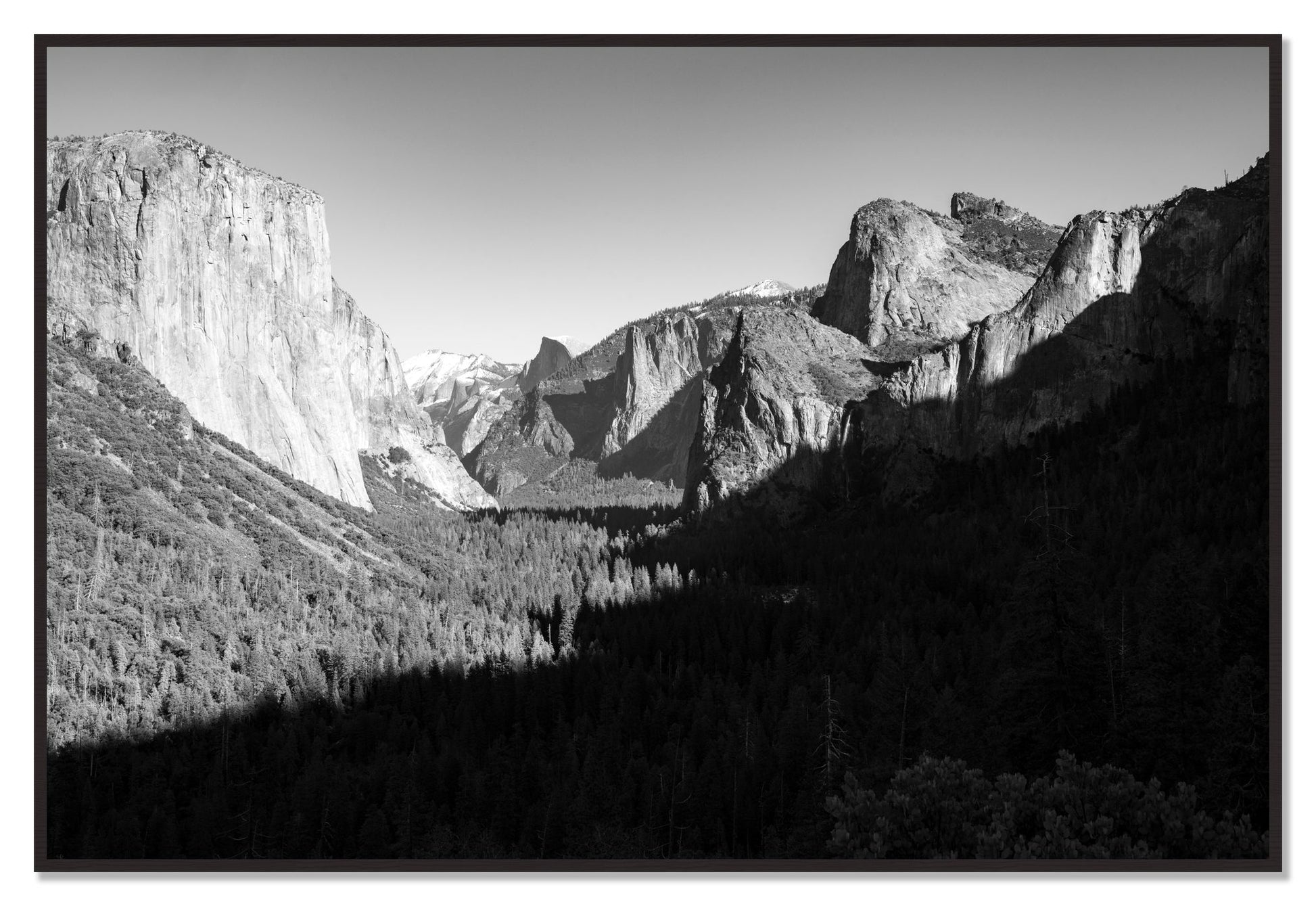 Framed photograph of Yosemite by Dylan Ozanich, Black Walnut frame, Full Bleed