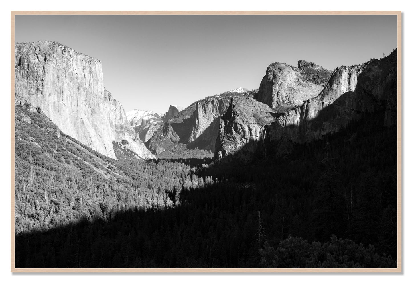 Framed photograph of Yosemite by Dylan Ozanich, Maple frame, Full Bleed