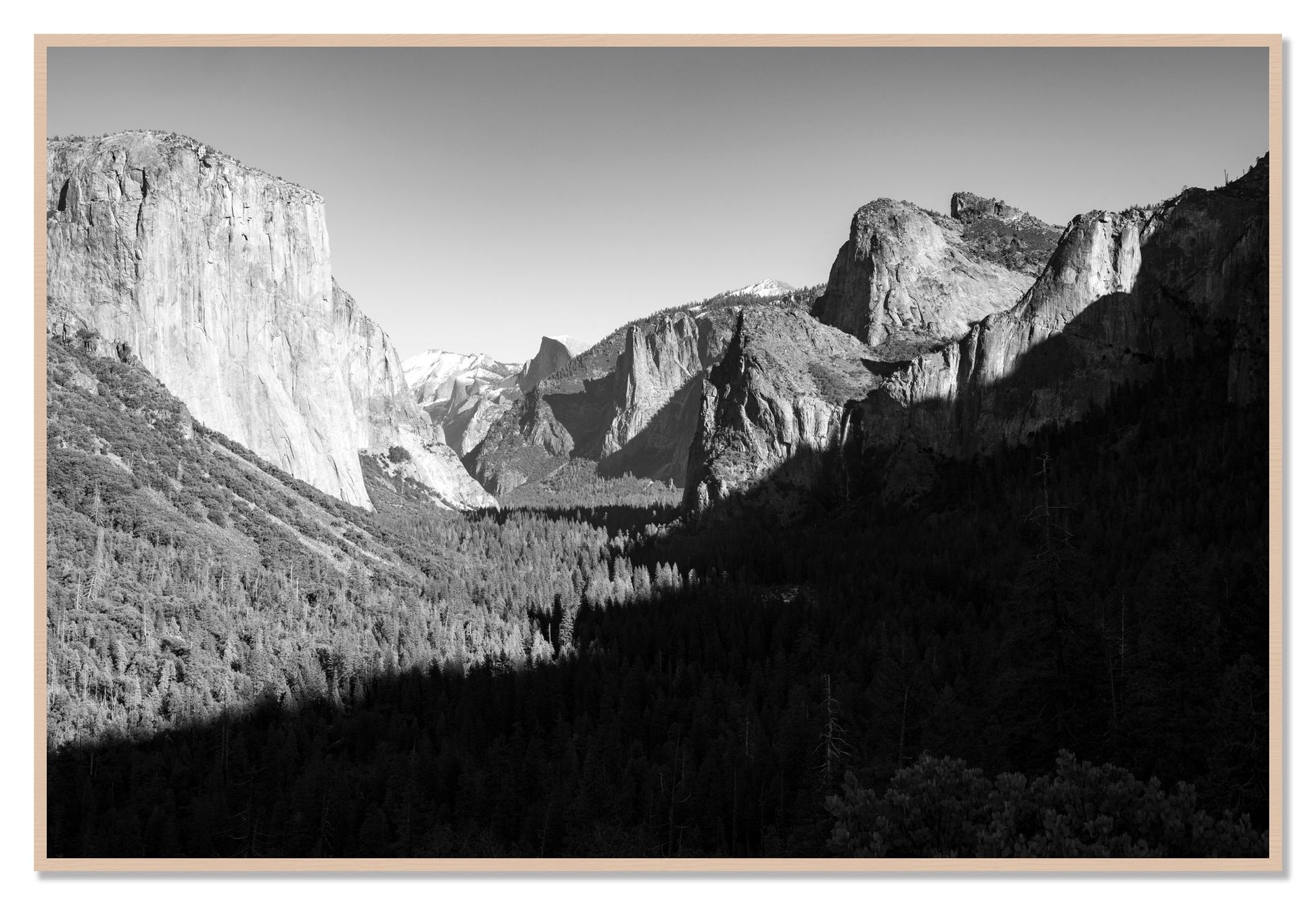 Framed photograph of Yosemite by Dylan Ozanich, Maple frame, Full Bleed