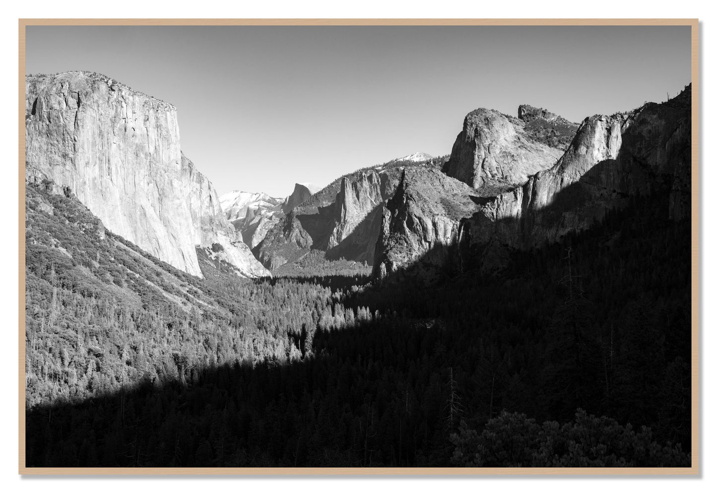 Framed photograph of Yosemite by Dylan Ozanich, Oak frame, Full Bleed