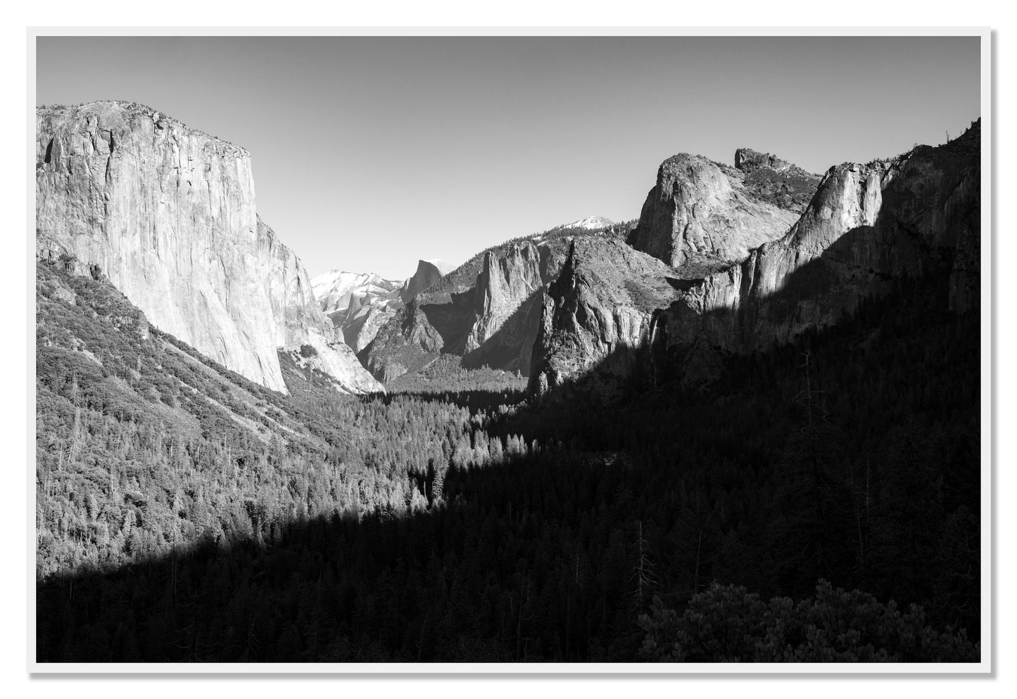 Framed photograph of Yosemite by Dylan Ozanich, White frame, Full Bleed