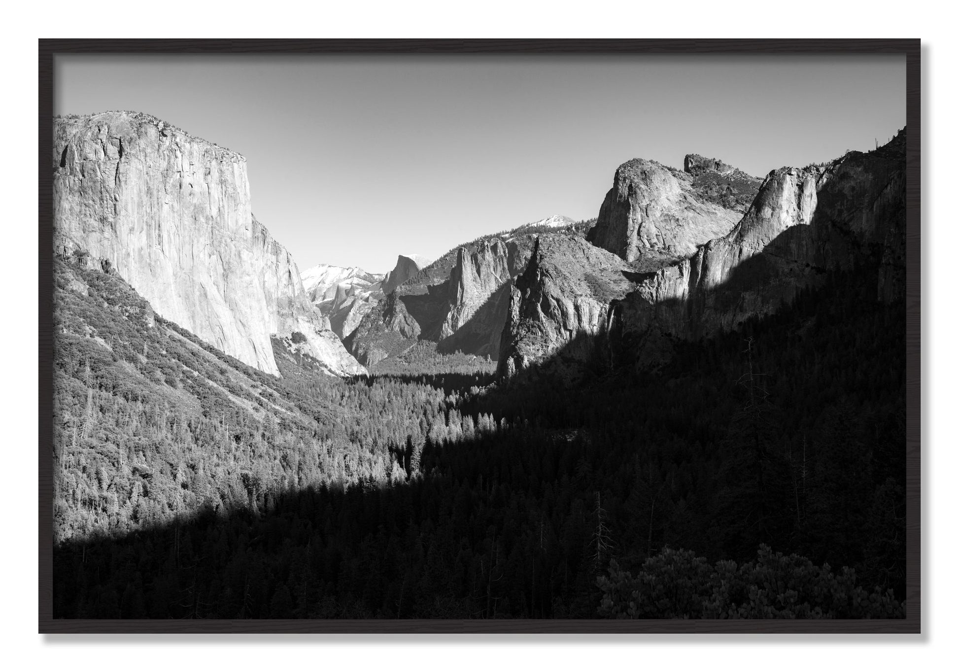 Framed photograph of Yosemite by Dylan Ozanich, Black Walnut frame, Full Bleed