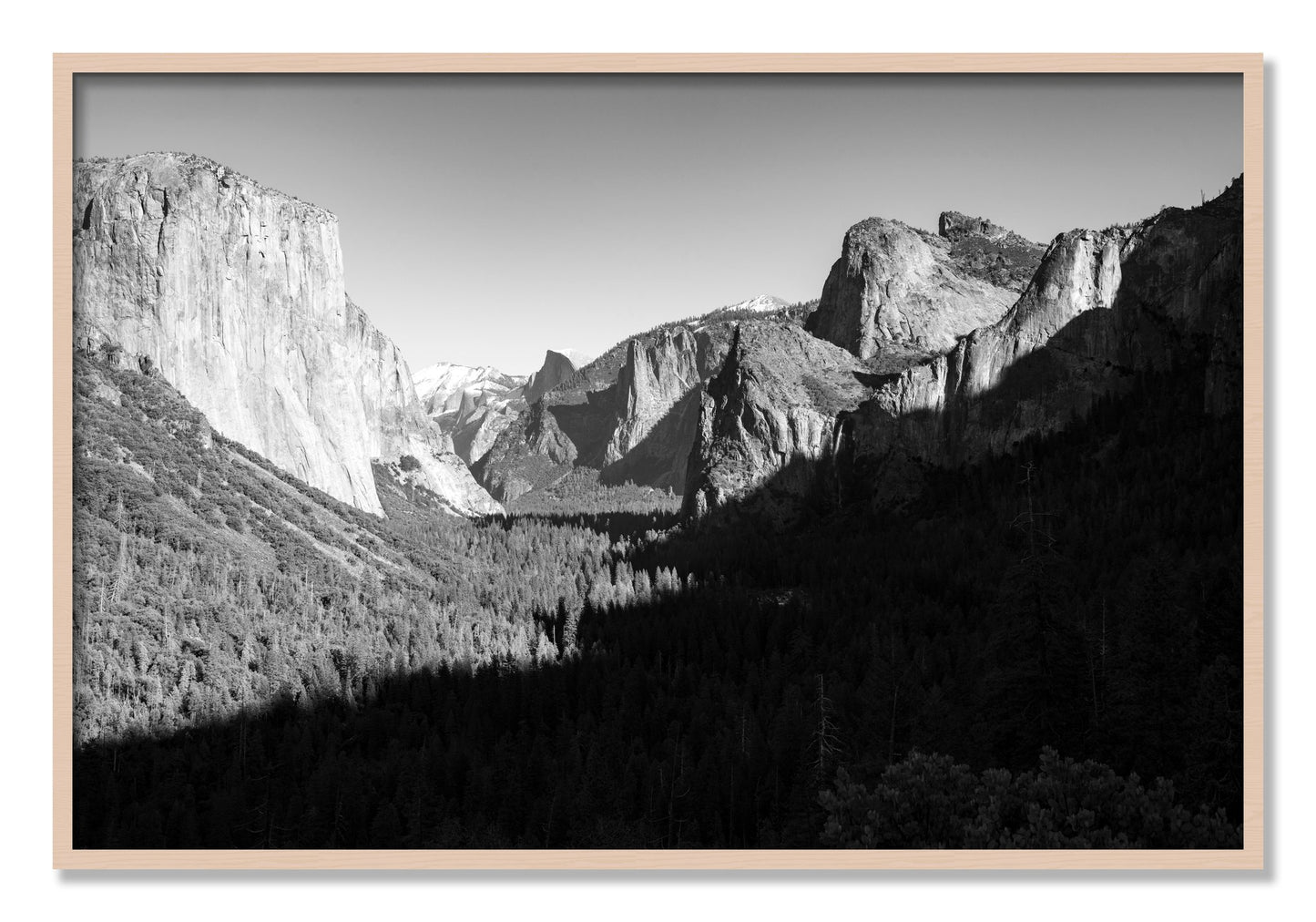 Framed photograph of Yosemite by Dylan Ozanich, Maple frame, Full Bleed