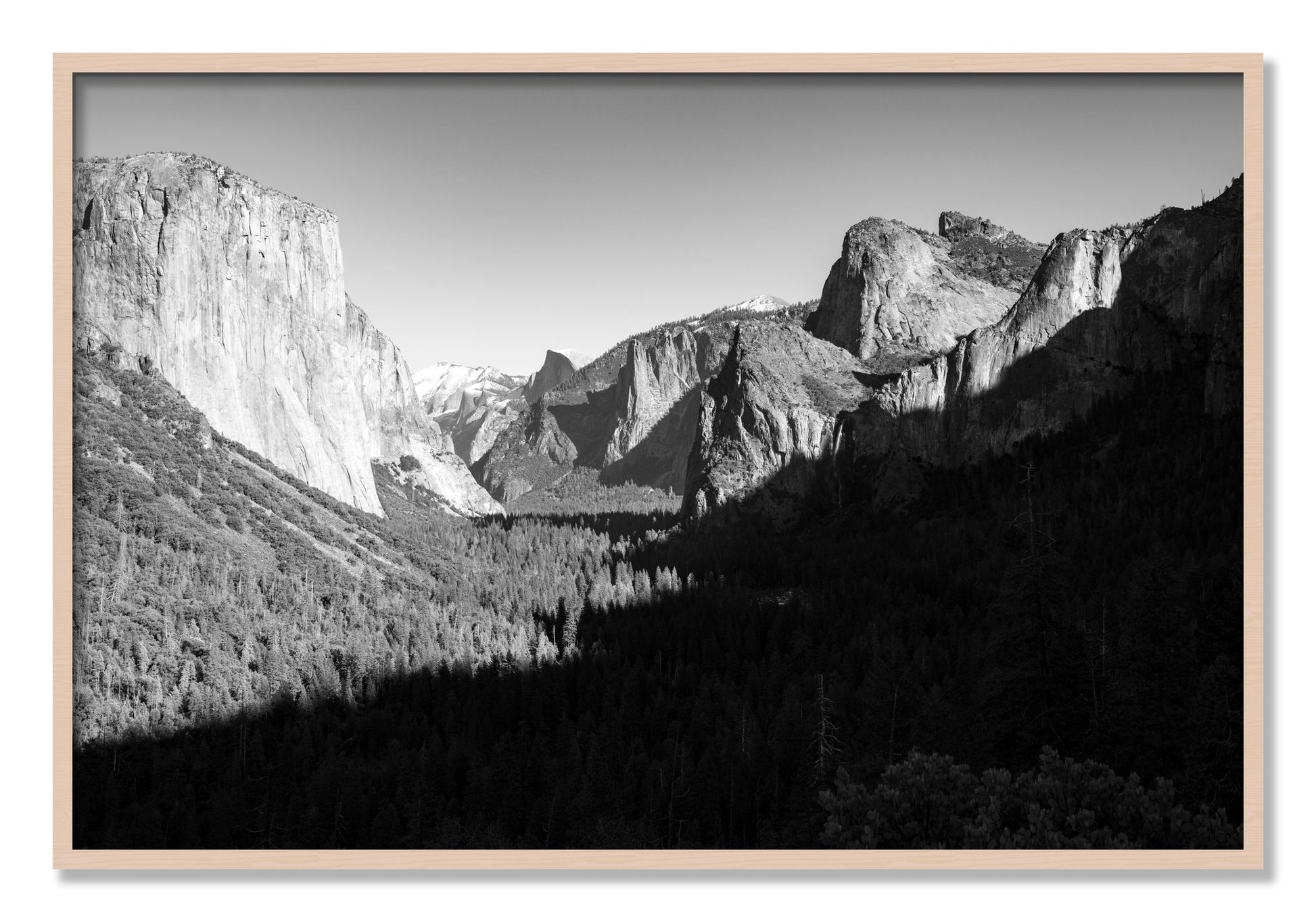 Framed photograph of Yosemite by Dylan Ozanich, Maple frame, Full Bleed