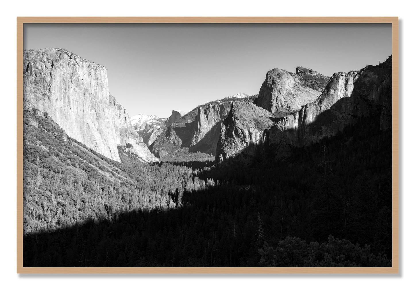 Framed photograph of Yosemite by Dylan Ozanich, Oak frame, Full Bleed