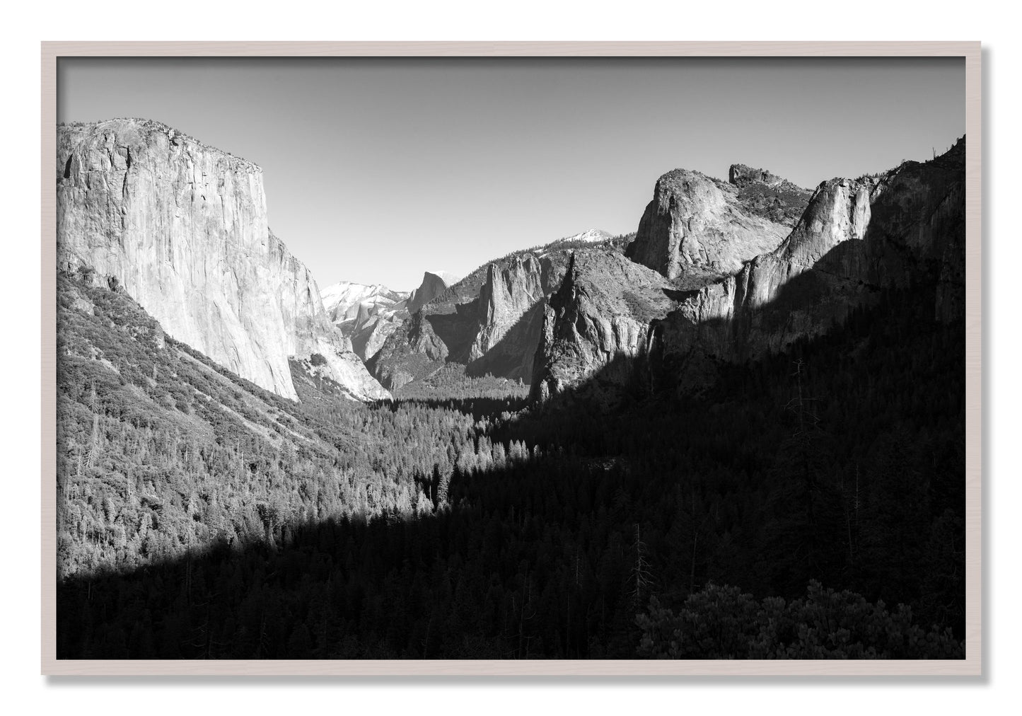 Framed photograph of Yosemite by Dylan Ozanich, White Maple frame, Full Bleed