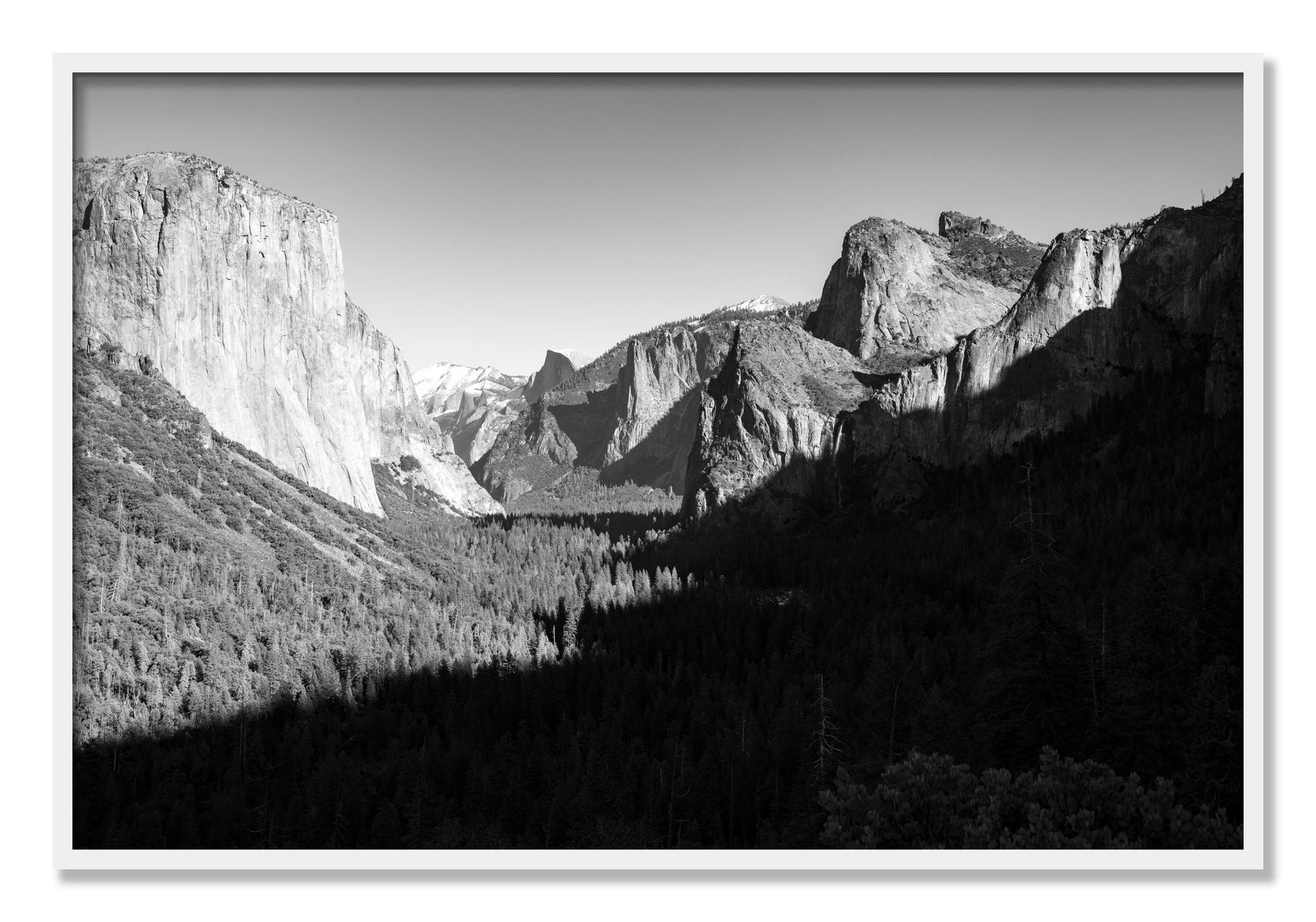 Framed photograph of Yosemite by Dylan Ozanich, White frame, Full Bleed