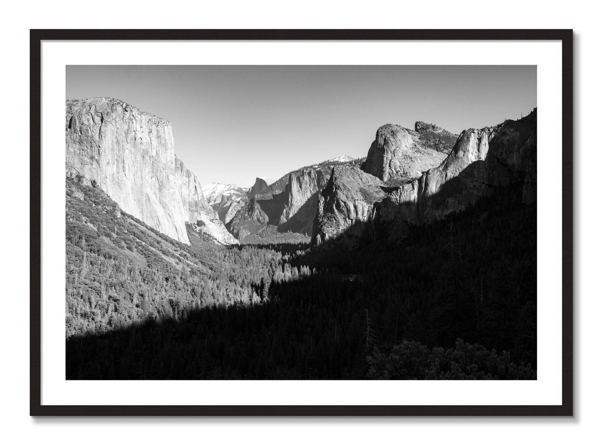 Framed photograph of Yosemite by Dylan Ozanich, Black Walnut frame, Borders
