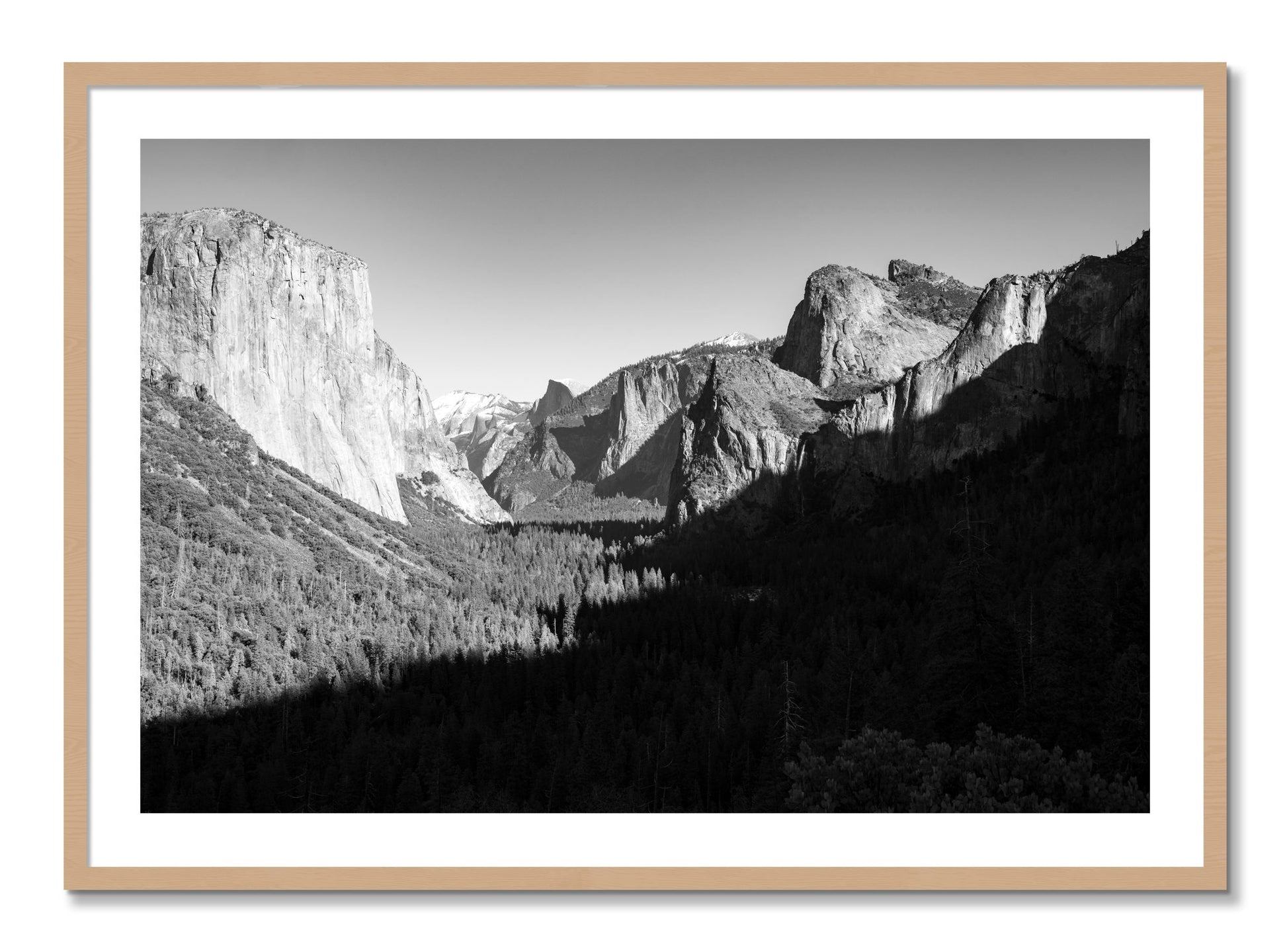 Framed photograph of Yosemite by Dylan Ozanich, Oak frame, Borders