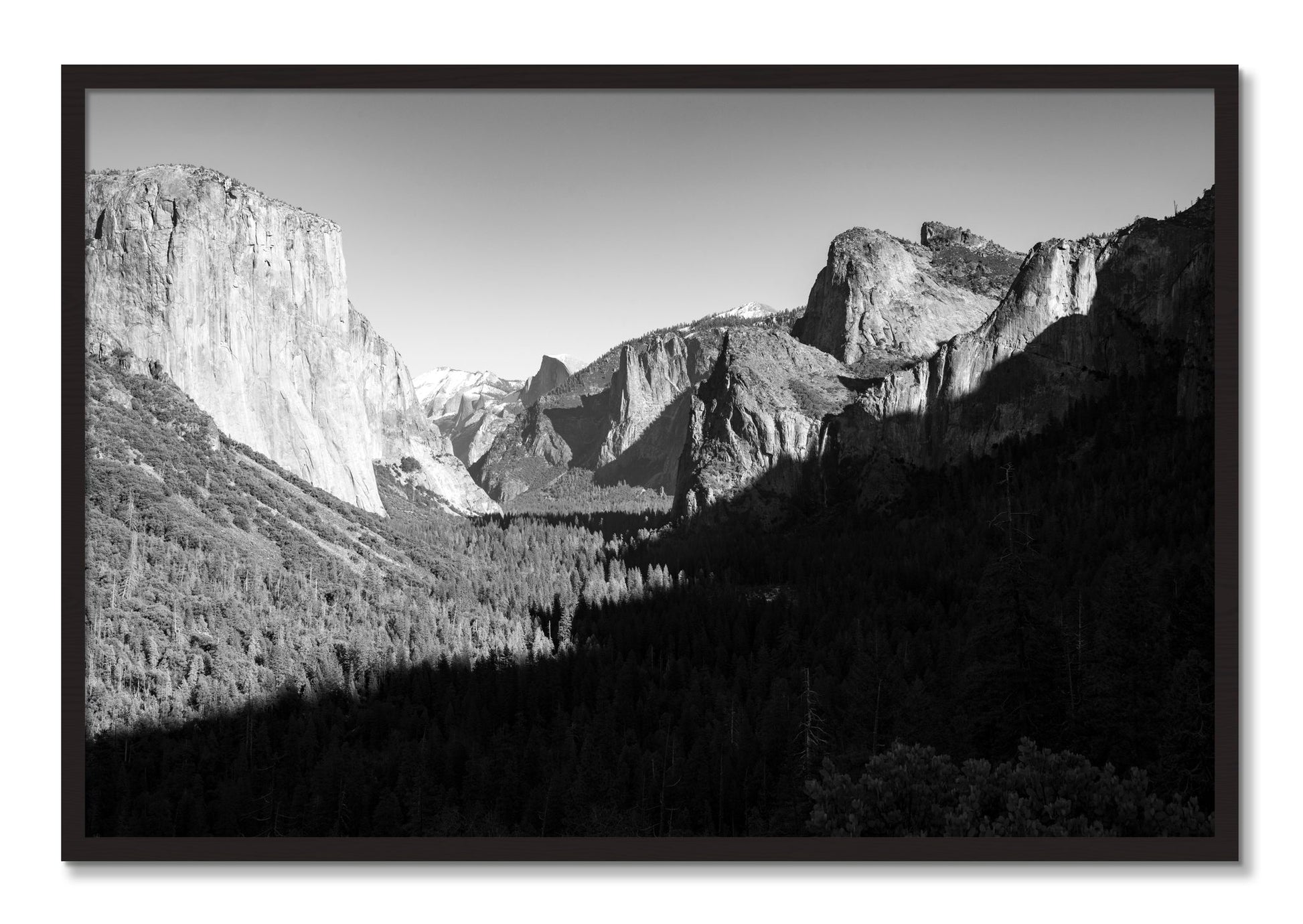 Framed photograph of Yosemite by Dylan Ozanich, Black Walnut frame, Full Bleed