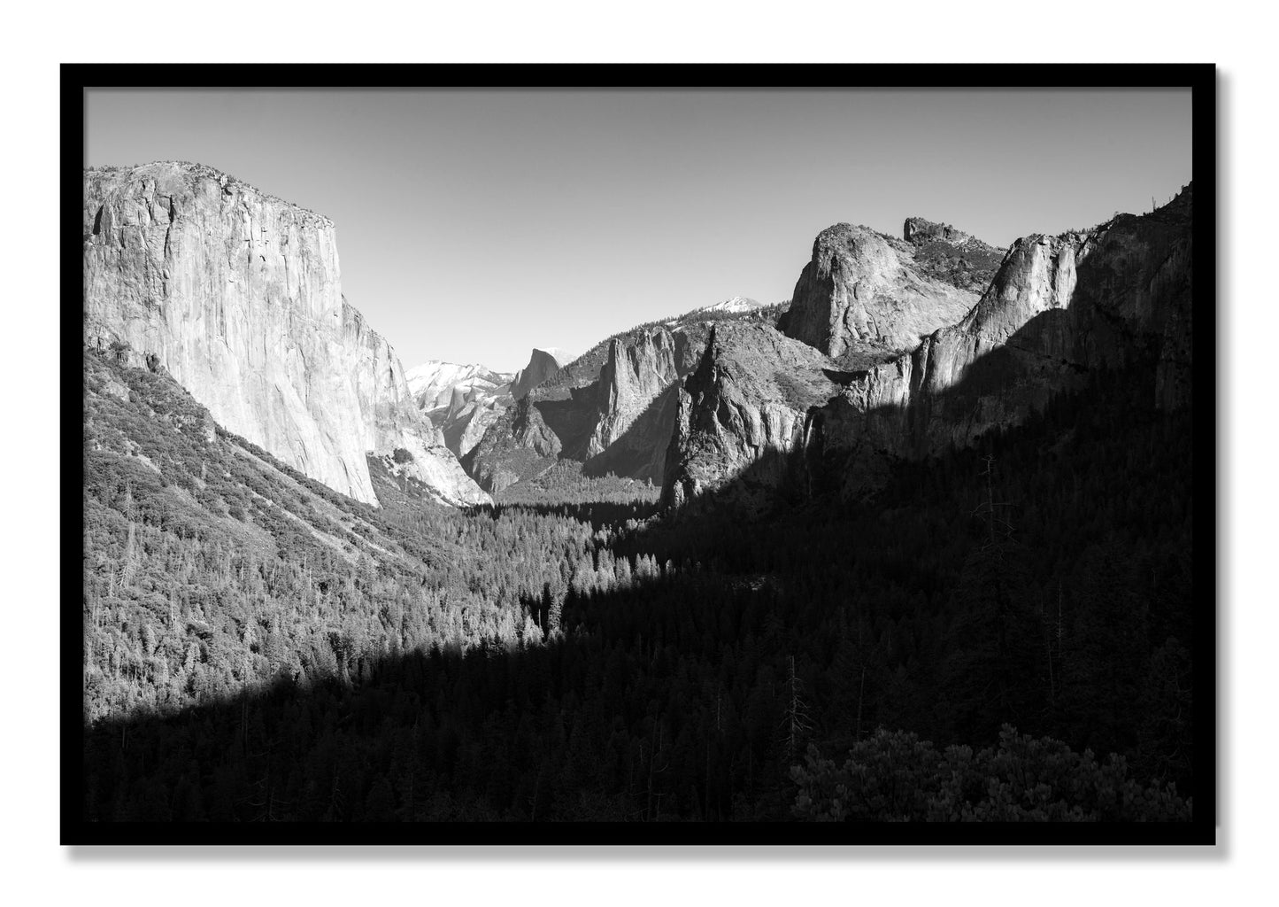 Framed photograph of Yosemite by Dylan Ozanich, Black frame, Full Bleed