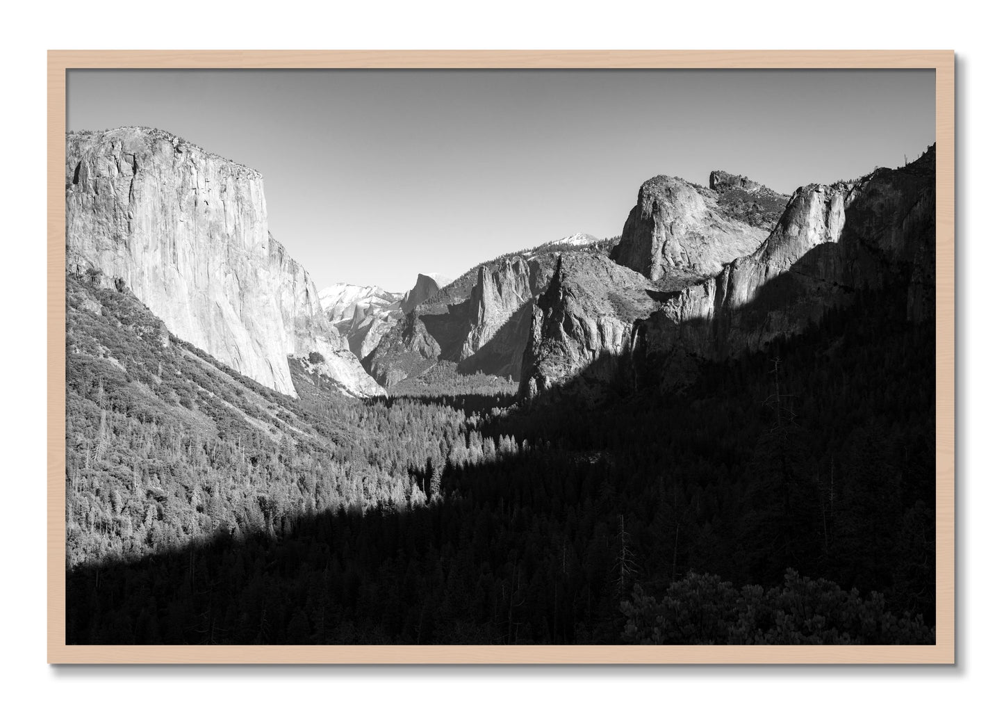 Framed photograph of Yosemite by Dylan Ozanich, Maple frame, Full Bleed