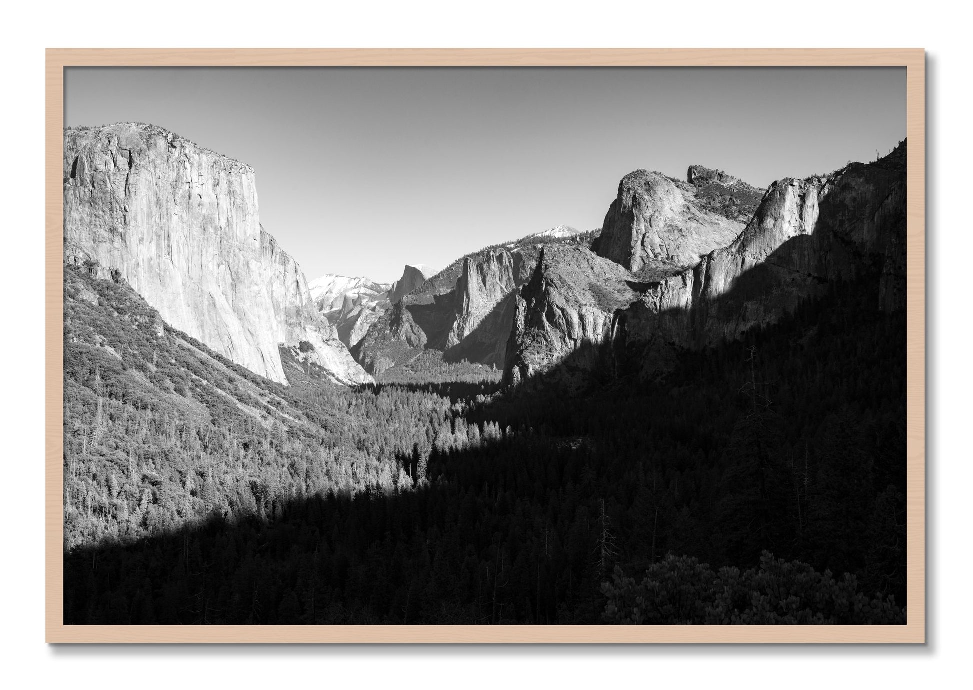 Framed photograph of Yosemite by Dylan Ozanich, Maple frame, Full Bleed