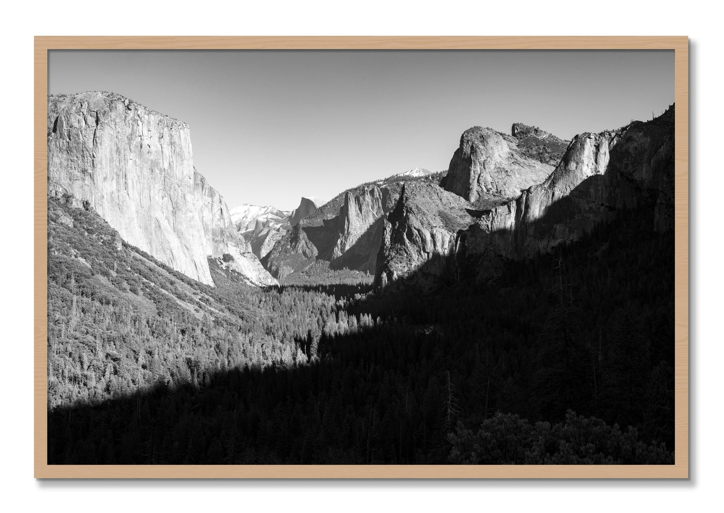 Framed photograph of Yosemite by Dylan Ozanich, Oak frame, Full Bleed