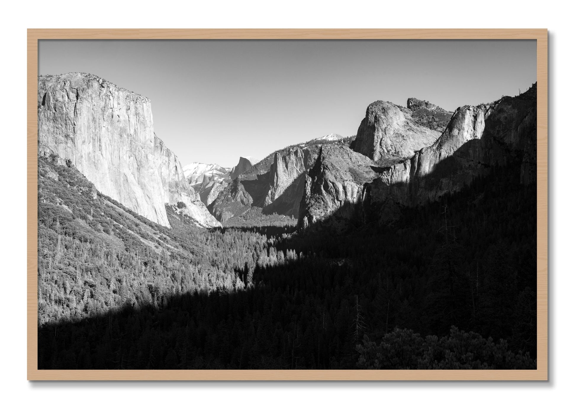 Framed photograph of Yosemite by Dylan Ozanich, Oak frame, Full Bleed