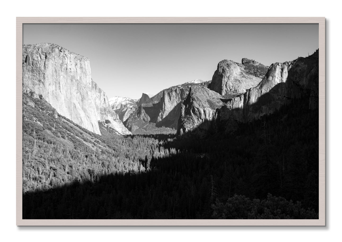Framed photograph of Yosemite by Dylan Ozanich, White Maple frame, Full Bleed