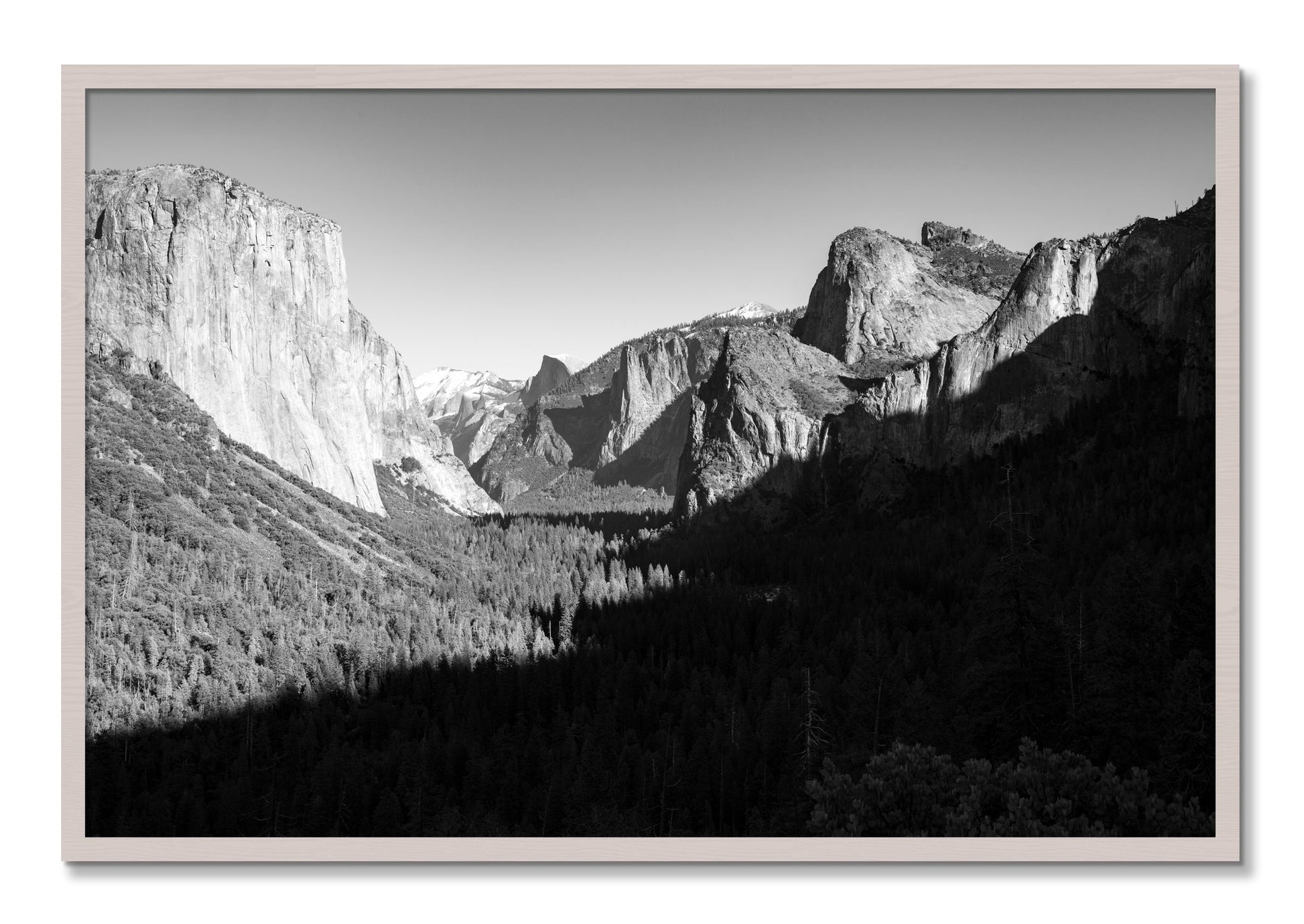 Framed photograph of Yosemite by Dylan Ozanich, White Maple frame, Full Bleed